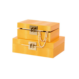 饰品 饰盒摆件样板间衣帽间床头柜斜纹软装 新中式 绿色创意家居装