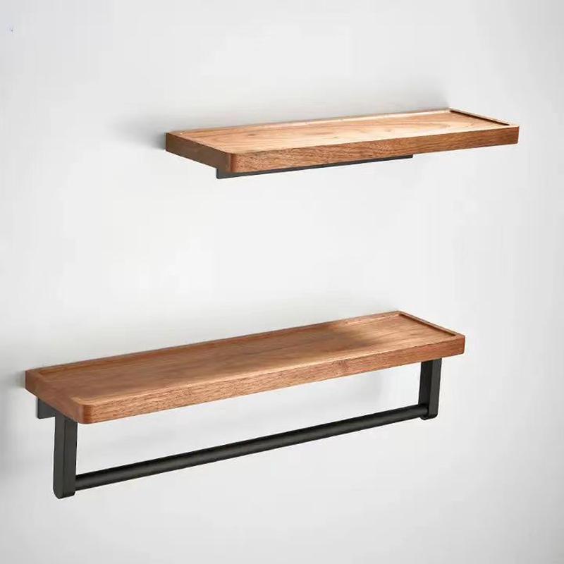 木质壁挂式胡桃木物品置物架实木架一字隔板盆栽装饰客厅