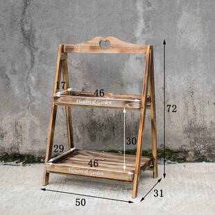 美式绿萝多层实木复古阶梯花架阳台落地式梯形客厅多肉植物置物架