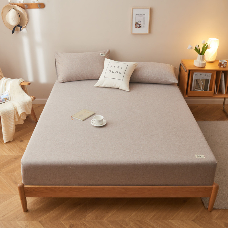 纯色彩棉床笠款单件席梦思床垫床罩防尘保护套防滑床单