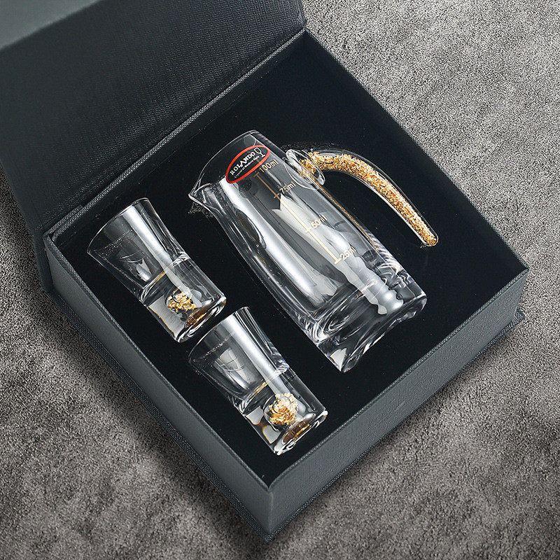 玻璃白酒分酒器创意家用水晶酒壶酒具红酒分酒小扎壶醒酒器盅套装