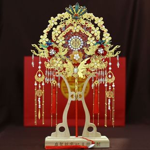 热销新品 红色流苏成品团扇 团扇批发结婚新娘秀禾手工婚扇扇喜中式