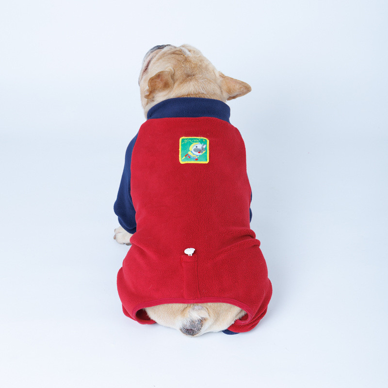 包肚秋冬宠物法斗巴哥衣加绒加厚保暖奥粒绒四脚衣柯基