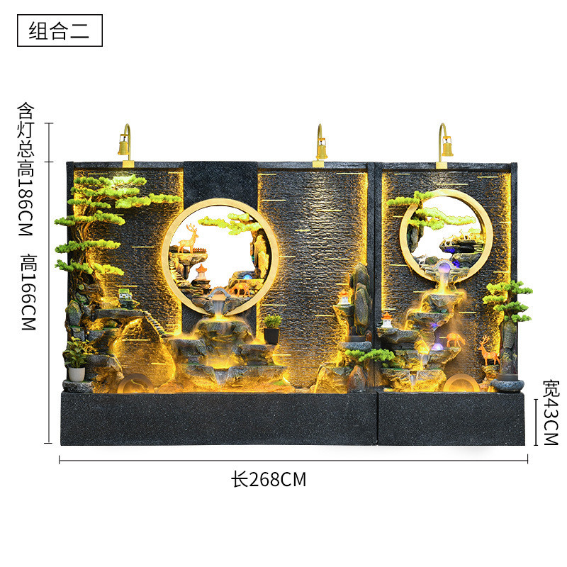 水景摆件假山户外鱼池造景庭院水幕墙屏风酒店玄关循环流水背景墙