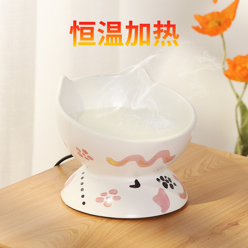陶瓷恒温饮水机宠物加热饮水器碗喝水不湿嘴幼猫喂食狗狗用品猫咪