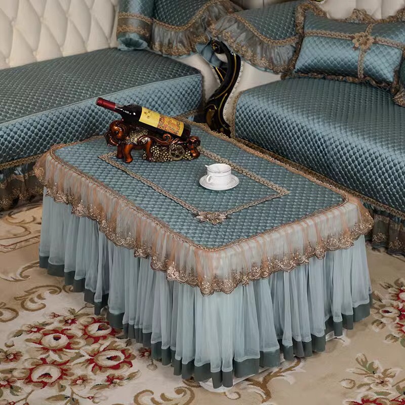 简约欧式茶几套桌罩全包防滑蕾丝盖布客厅茶几桌布长方形台布新款