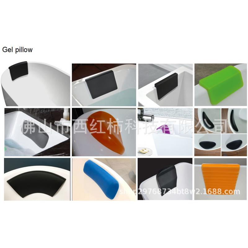 工厂现货高档酒店居家凝胶高弹自粘轻奢网红舒适浴缸枕头SPA头枕