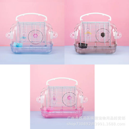 现货笼日式透明笼仓鼠别墅基础笼手提笼宠物观赏批发仓鼠用品