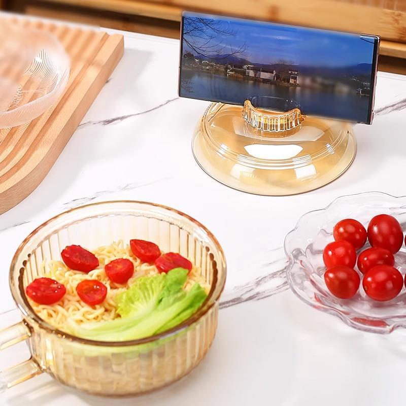 高颜值玻璃泡面碗带盖宿舍用学生嗦粉吃饭个人专用带手柄大容量