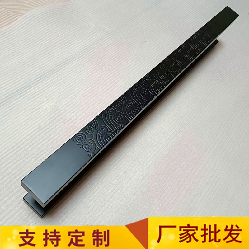 新中式方形长条可不锈钢推拉门拉手玻璃门防盗门柜门把手黑色定制