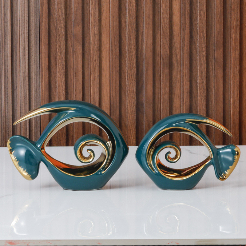 年年有鱼陶瓷摆件乔迁之喜玄关高档家居电视柜客厅轻奢酒柜装饰品