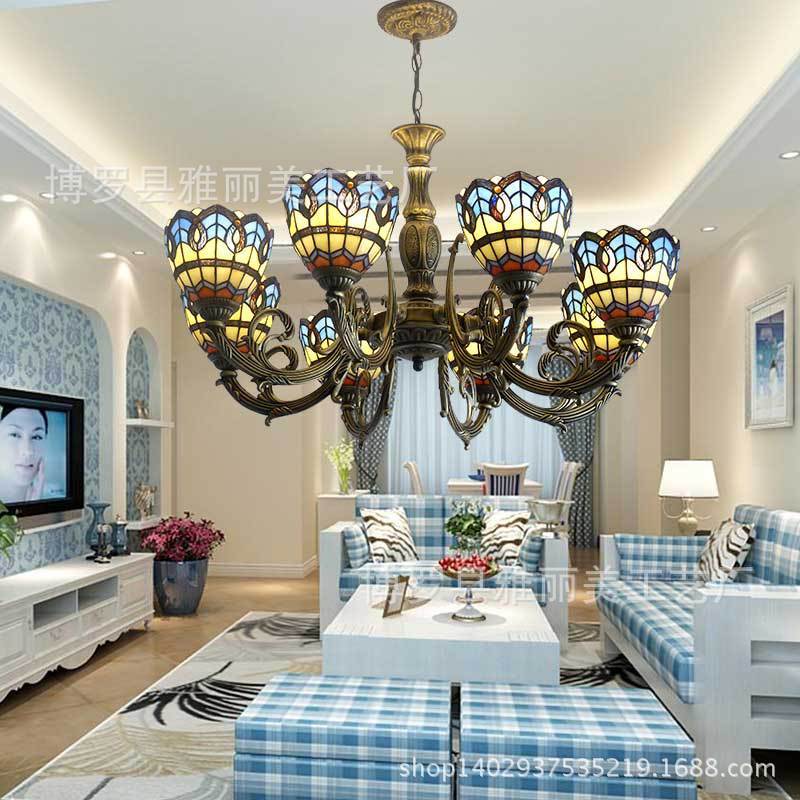 热销宝华客厅凡尼蒂酒店客房工程吊灯地中海风格吊灯艺术铁艺灯饰