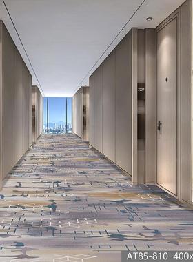 全酒店过道地毯新品涤纶大面积简约宴会厅满铺印花地毯沃尔顿铺