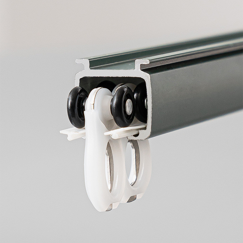 窗帘轨道加厚滑轨双轨加厚铝合金静音单轨顶装侧装阳台客厅直轨