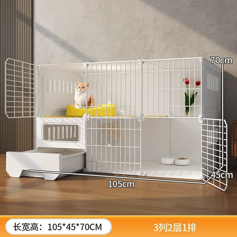 猫笼子带厕所一体家用室内内置猫砂盆自由空间一卫一室一厅猫别墅