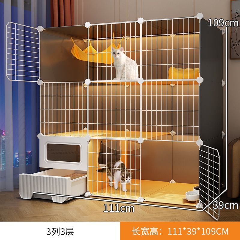 猫笼子家用室内带猫窝猫厕所超大猫别墅一体自由空间一室一厅一卫