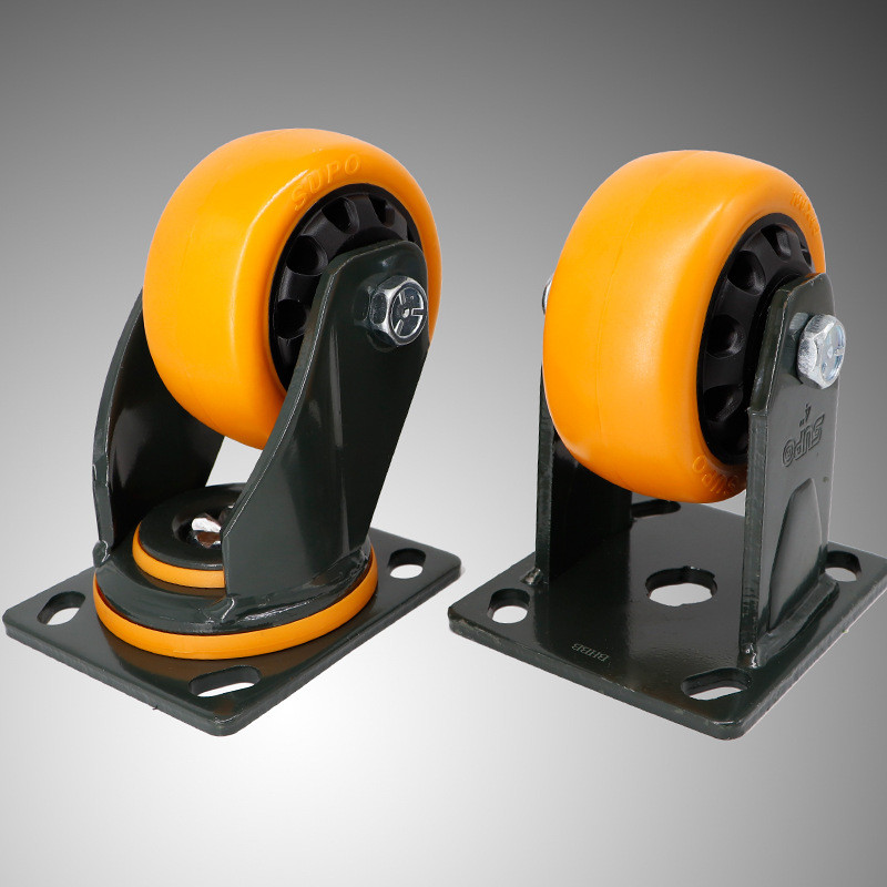 热销supo向荣刹车4寸5寸6寸8寸重型聚氨酯万向脚轮轮自动化脚轮推