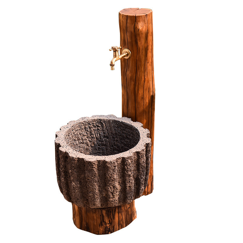 8ksg批发老家用墩布池复古庭院别墅拖把池石槽户外拖布池民俗花园