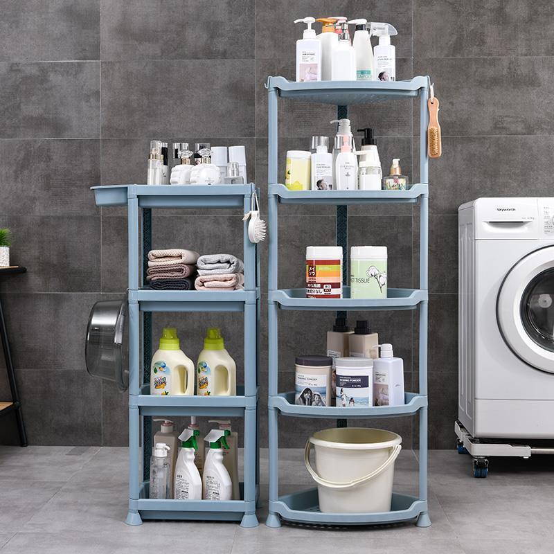 热销浴室置物架卫生间脸盆架厕所洗手间塑料收纳架子多层落地式三