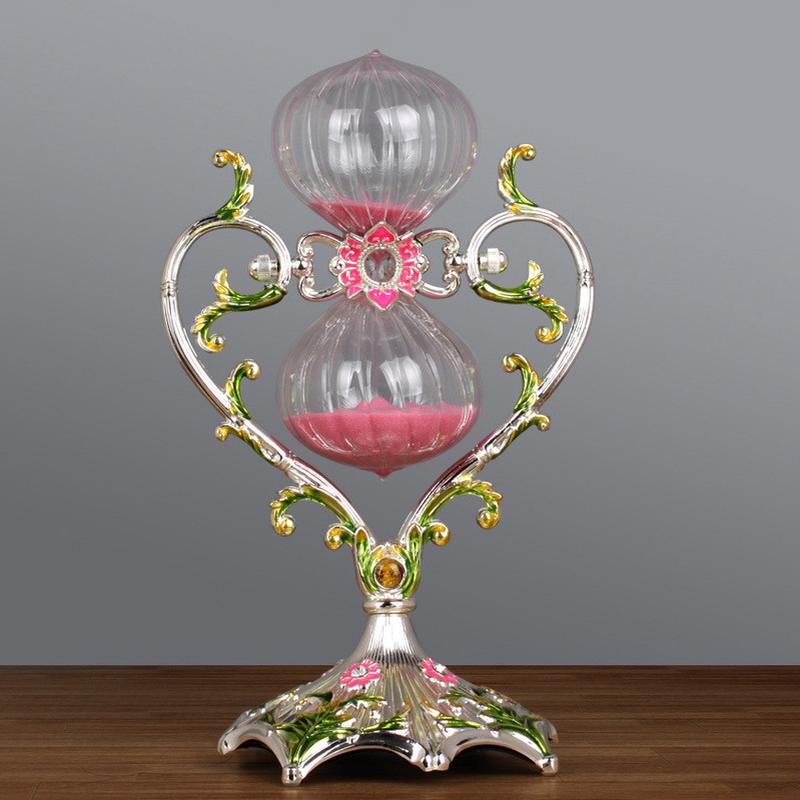 客厅桌面创意沙漏计时器高级感流沙摆件时间精致摆件金属大号