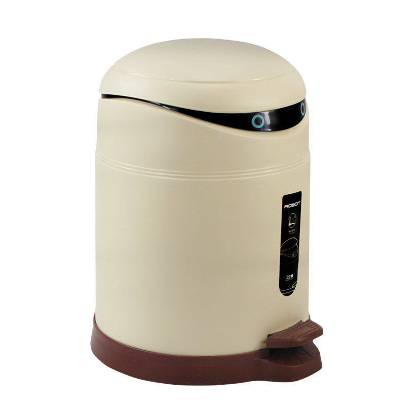 健安脚踏式缓降垃圾桶家用静音塑料带盖创意卫生间厨房脚踩筒大号