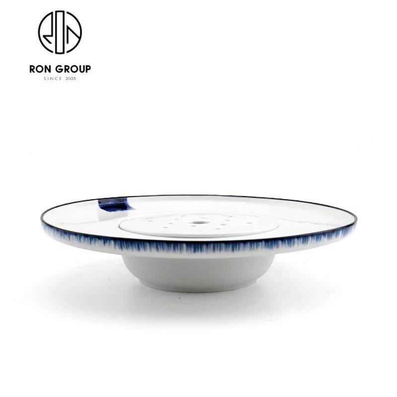 定制餐厅餐具干冰日式刺身冰盘盘陶瓷冒烟意境菜盘创意三文鱼冰盘