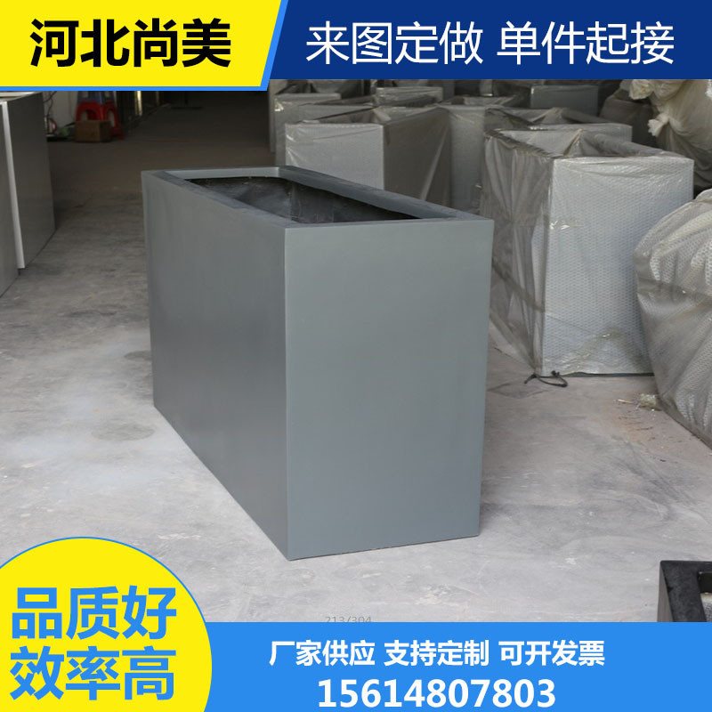 玻璃钢花盆批发天桥高架桥花箱绿植种植花箱长方形玻璃钢市政槽