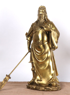 杨铜记铜立关公关公横刀站关公武财神摆件关公