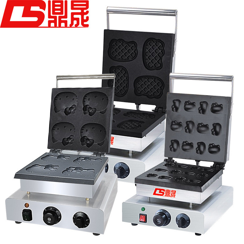 鼎炉华夫饼机松饼炉商用卡通烤饼机华夫晟机器猫ds-2218卡其猫