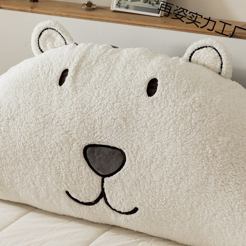 热销可拆洗床头靠垫大靠枕双人床毛绒软包靠背垫腰靠枕床上靠背长