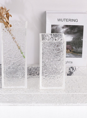 热销现代创意轻奢摆设水波纹插花花器客厅餐桌样板间软装饰品花瓶