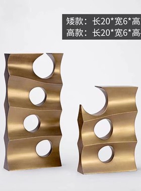 热销现代轻奢创意树脂镂空几何摆件软装样板房客厅茶几餐桌面家居