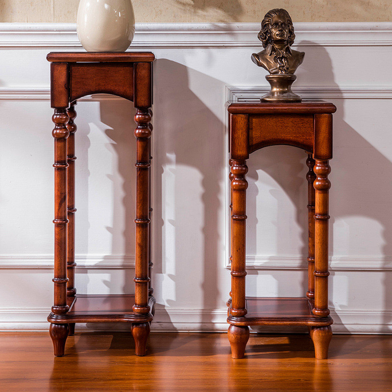 实木花架美式桃花心盆景客厅架子落地花架现代简约盆栽摆件架