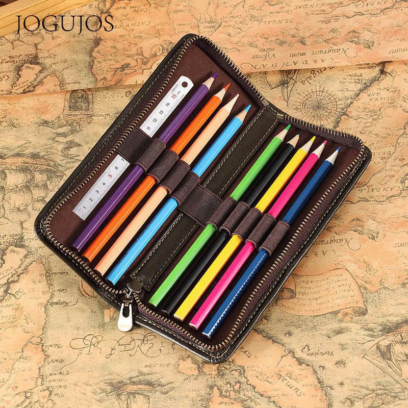 新款牛皮文具收纳袋笔袋便携拉链文具袋真皮复古笔袋大容量笔袋,文具电教/文化用品/商务用品,笔袋,淘宝优惠券,粉丝福利购,淘宝优惠卷