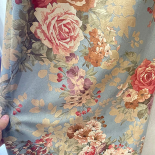 美式田园风窗帘简约现代丝绒拼接遮光客厅卧室飘窗纱成品帘头