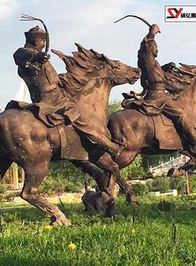 热销玻璃钢铸铜锻造制作大型动物雕塑精品仿铜马雕塑广场公园摆件