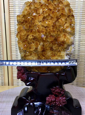 批发巴西黄晶洞天然原矿黄水晶花水晶摆件晶晶钱袋子黄水乌拉圭簇