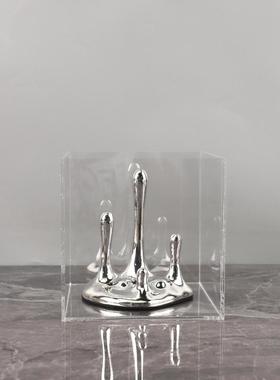 欧式创意树脂流体水滴摆件样板房玄关客厅电视柜酒柜家居软装饰品