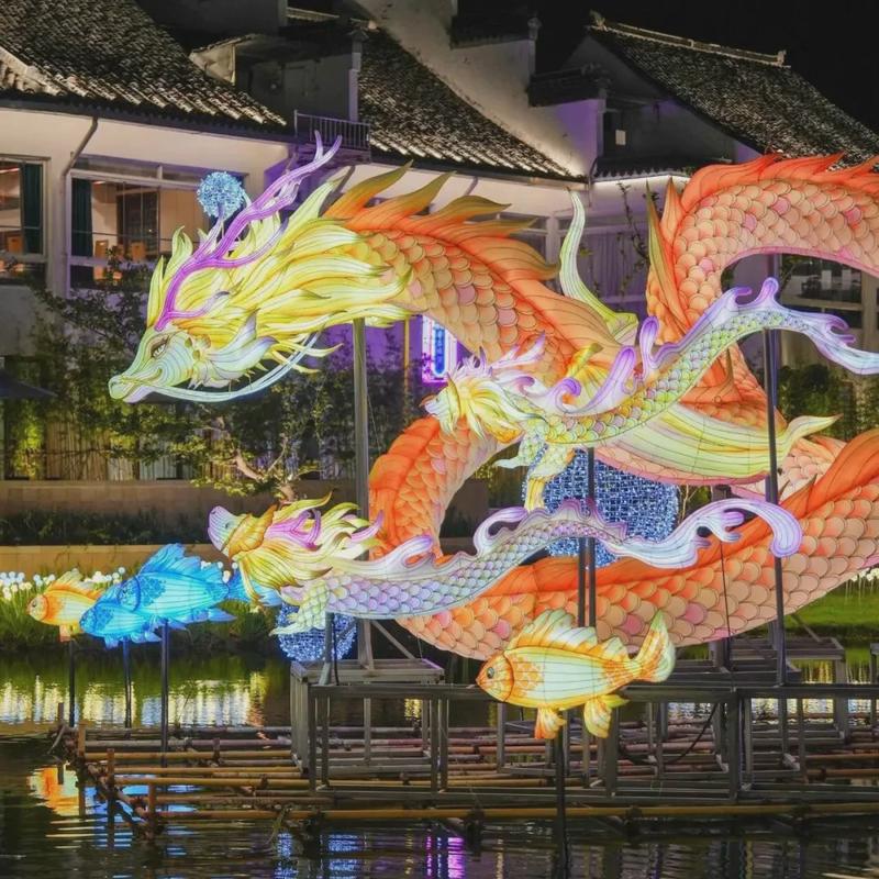 新年彩灯花灯山海经异兽造型主题大型庙会春节灯会摆件厂家定制