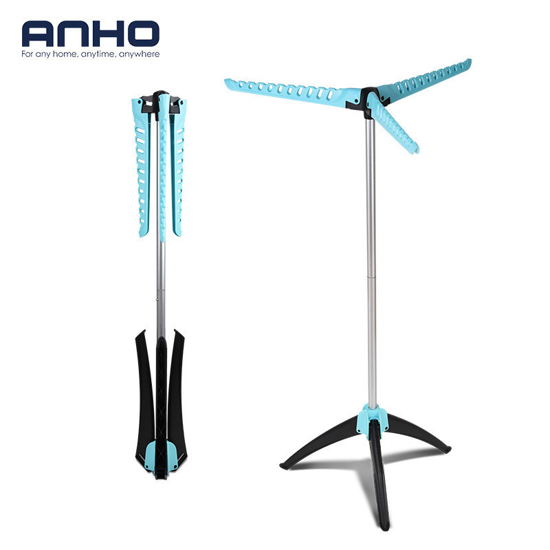 anho室内晾衣架落地折叠卧室阳台晒衣架简易伸缩挂衣架架晾晒