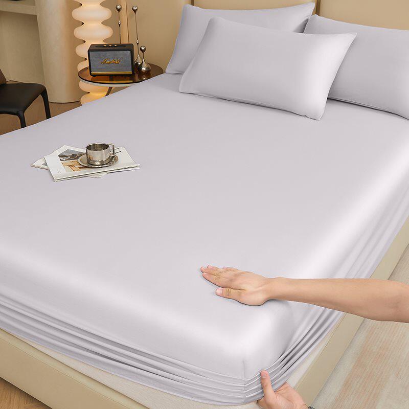 长绒棉床笠100床罩单件夏季纯色床套1米5防滑床单三件套