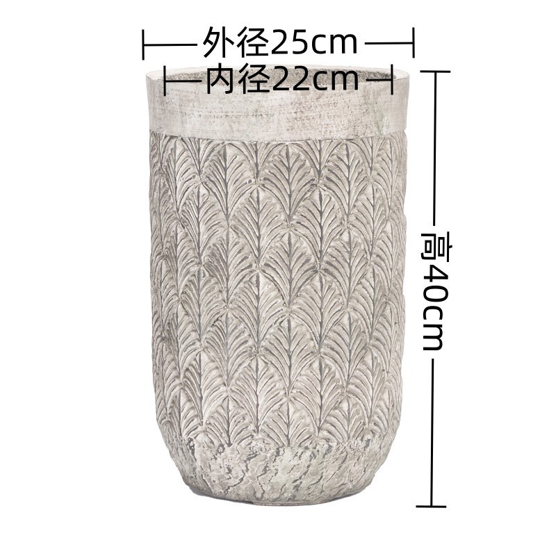 镁泥花盆欧美现代艺术客厅商场室内外复古落地做旧特大型号绿植盆
