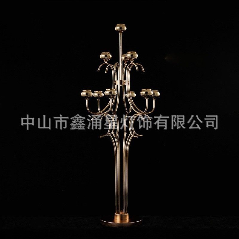 金色落地烛台摆件蜡烛杯浪漫烛光晚餐家居婚礼桌花蜡烛台铁艺摆台