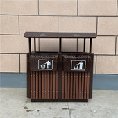 复古花园铁皮桶环卫垃圾铁桶铁皮垃圾桶景区垃垃圾分类箱