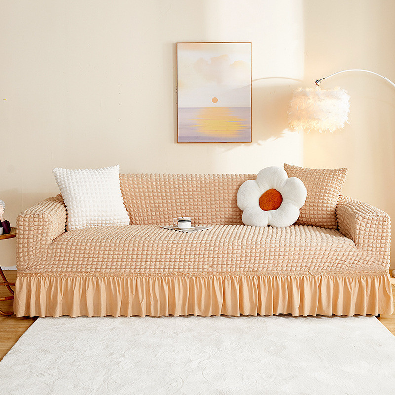 kbq1泡泡纱盖布能弹力沙发套笠罩全包沙发垫全盖巾一体卍通用型老