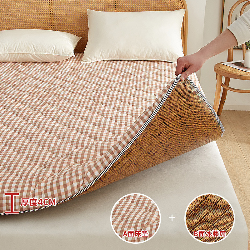 冬夏两用凉席床垫子1米8x2米学生宿舍款厚上下铺单人软席垫可折叠