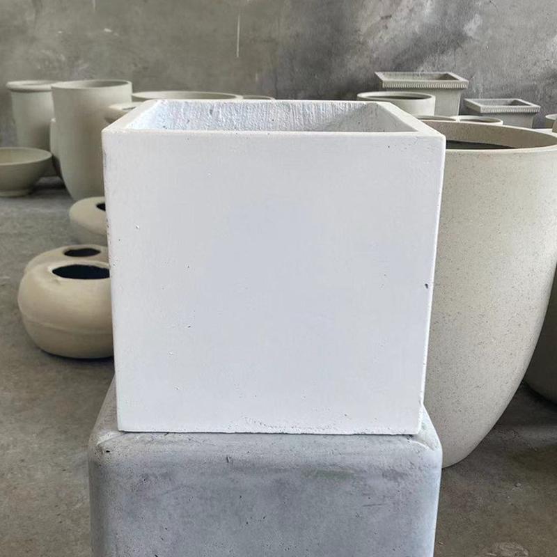 大号水泥正方形花盆北欧工业风栽花镁泥手工花盆室外简约槽种菜盆