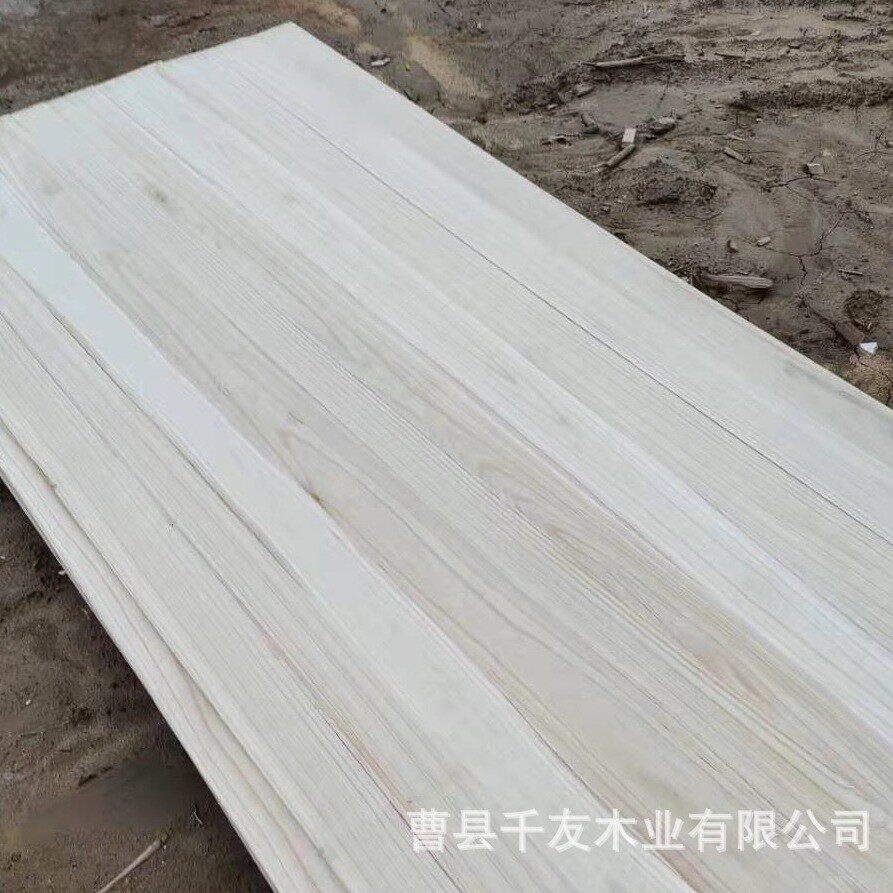 批发实木板材桐木直拼板双面无结疤可碳化木材实木桐木板片