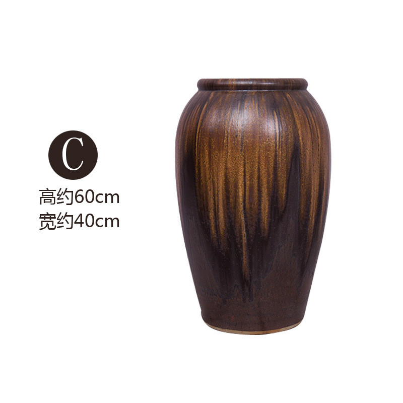 花盆陶瓷落地大号花瓶橱窗摆件会所样板房别墅客工艺品新中式陶罐