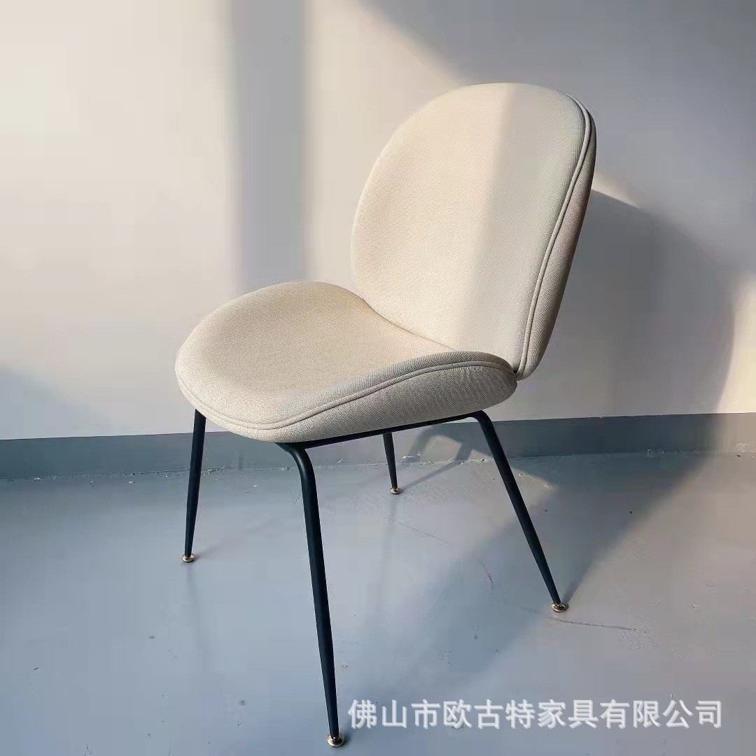 欧式轻奢商用家具椅不锈钢钛金拉丝金属椅子意式极简甲壳虫餐椅